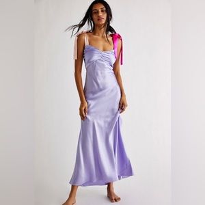 Lilac Bow Tie Strap Midi Dress by Dannijo (Size S) NEW!
